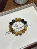 Black-Gold Super Seven & Tiger's Eye Bracelet – natural crystal bracelet by JINGLUNA