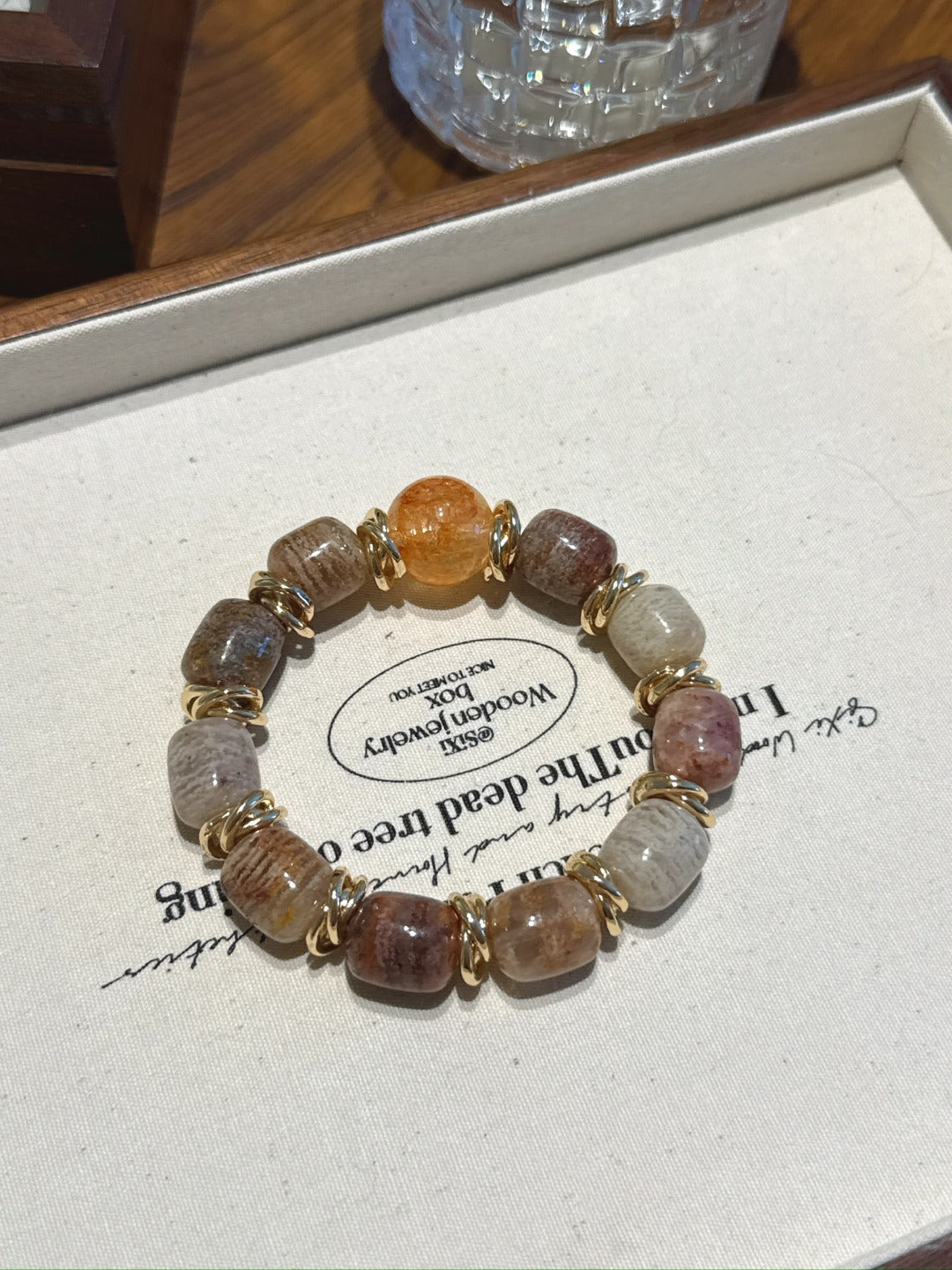 Hematoid Quartz & Layered Phantom Bracelet – natural crystal bracelet by JINGLUNA