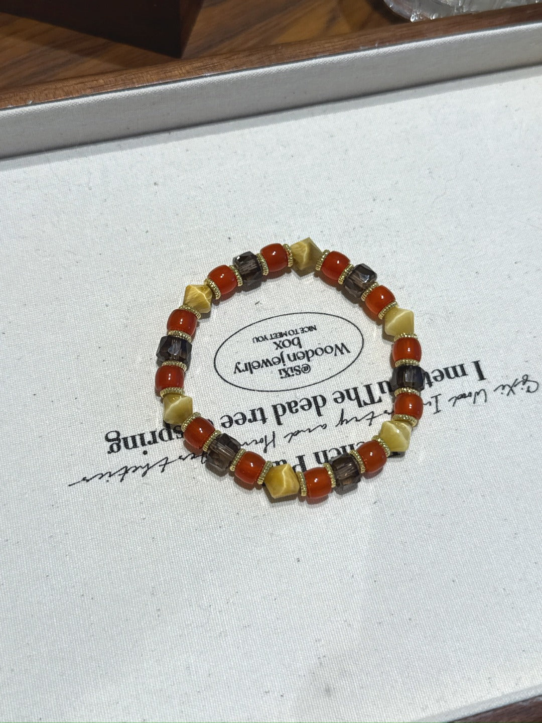 Nanhong Agate, Golden Tiger's Eye & Smoky Quartz Bracelet – natural crystal bracelet by JINGLUNA