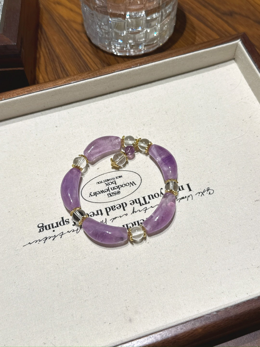 Amethyst Curved Tube Bracelet · Lavender Cream