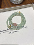 Prehnite & Madagascar Rose Quartz Multi-Wrap · Green Grape & Peach