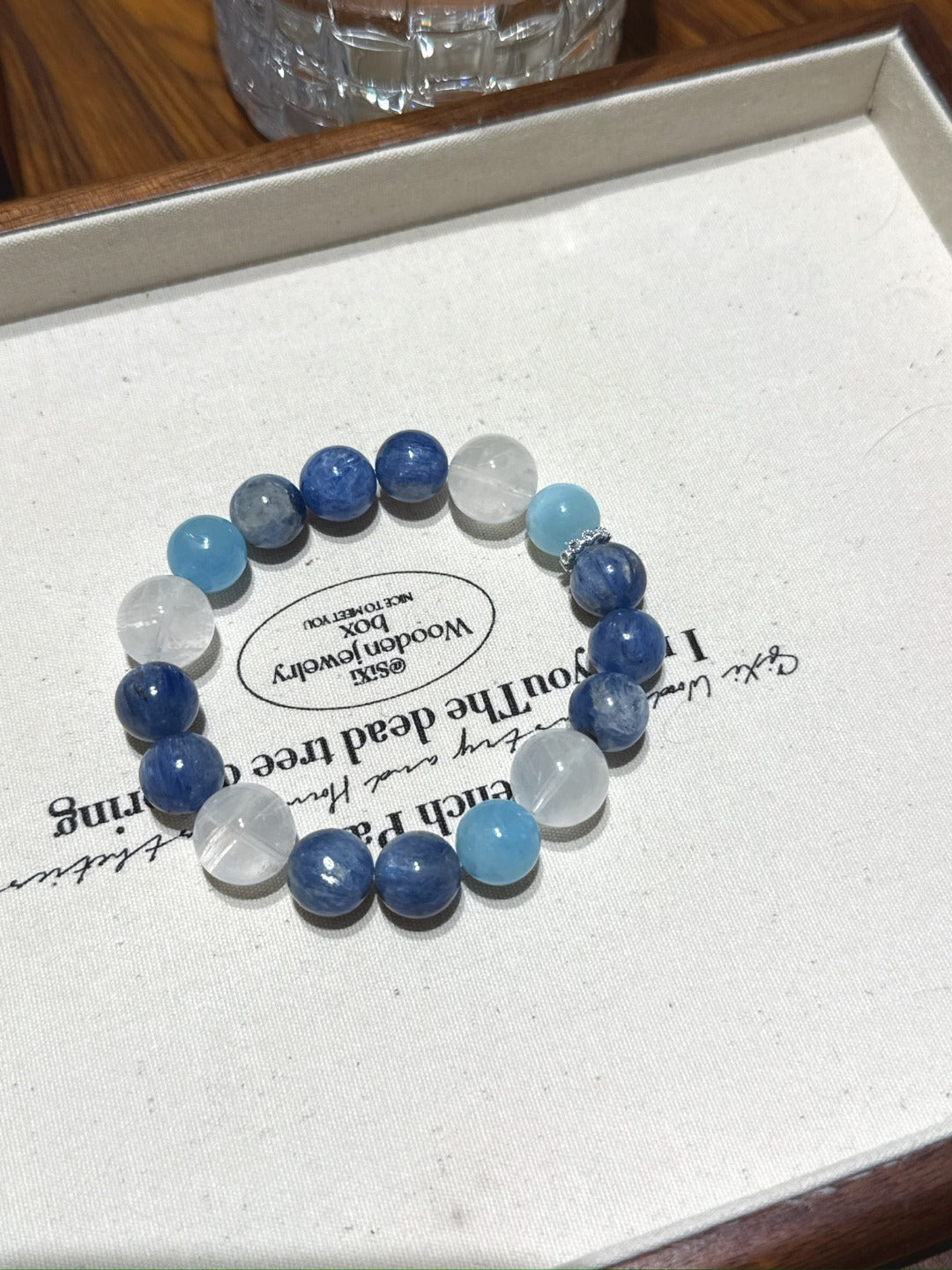 Kyanite, White Phantom & Aquamarine Bracelet · Morning Frost