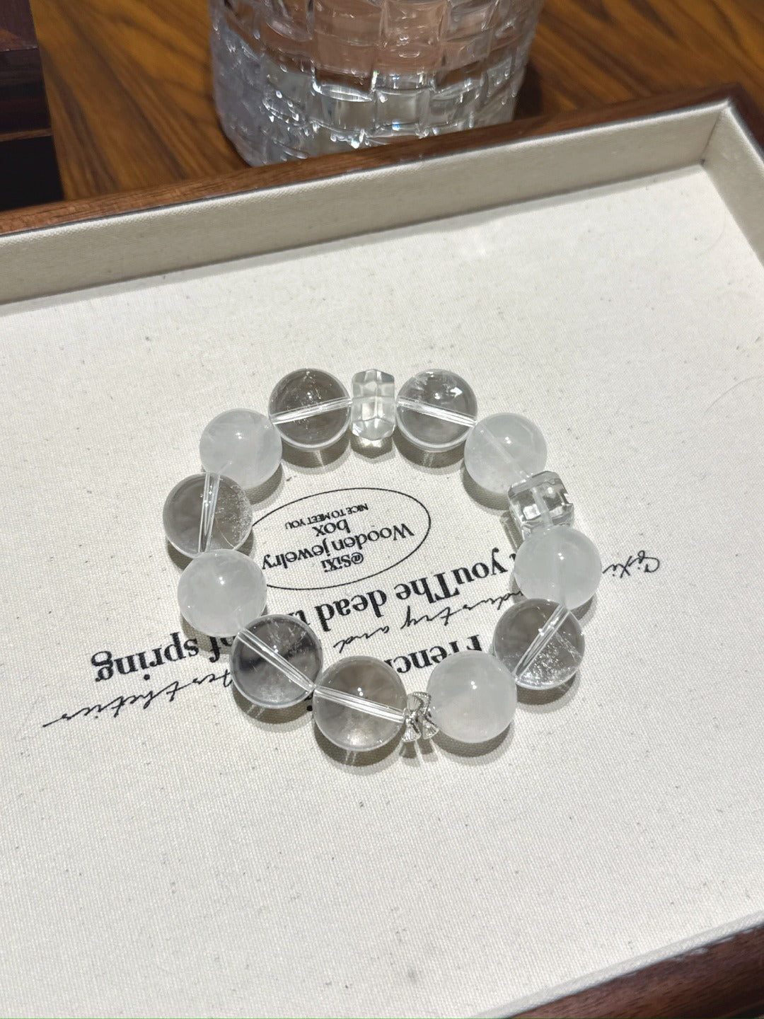 Snowflake Phantom & Clear Quartz Bracelet – natural crystal bracelet by JINGLUNA