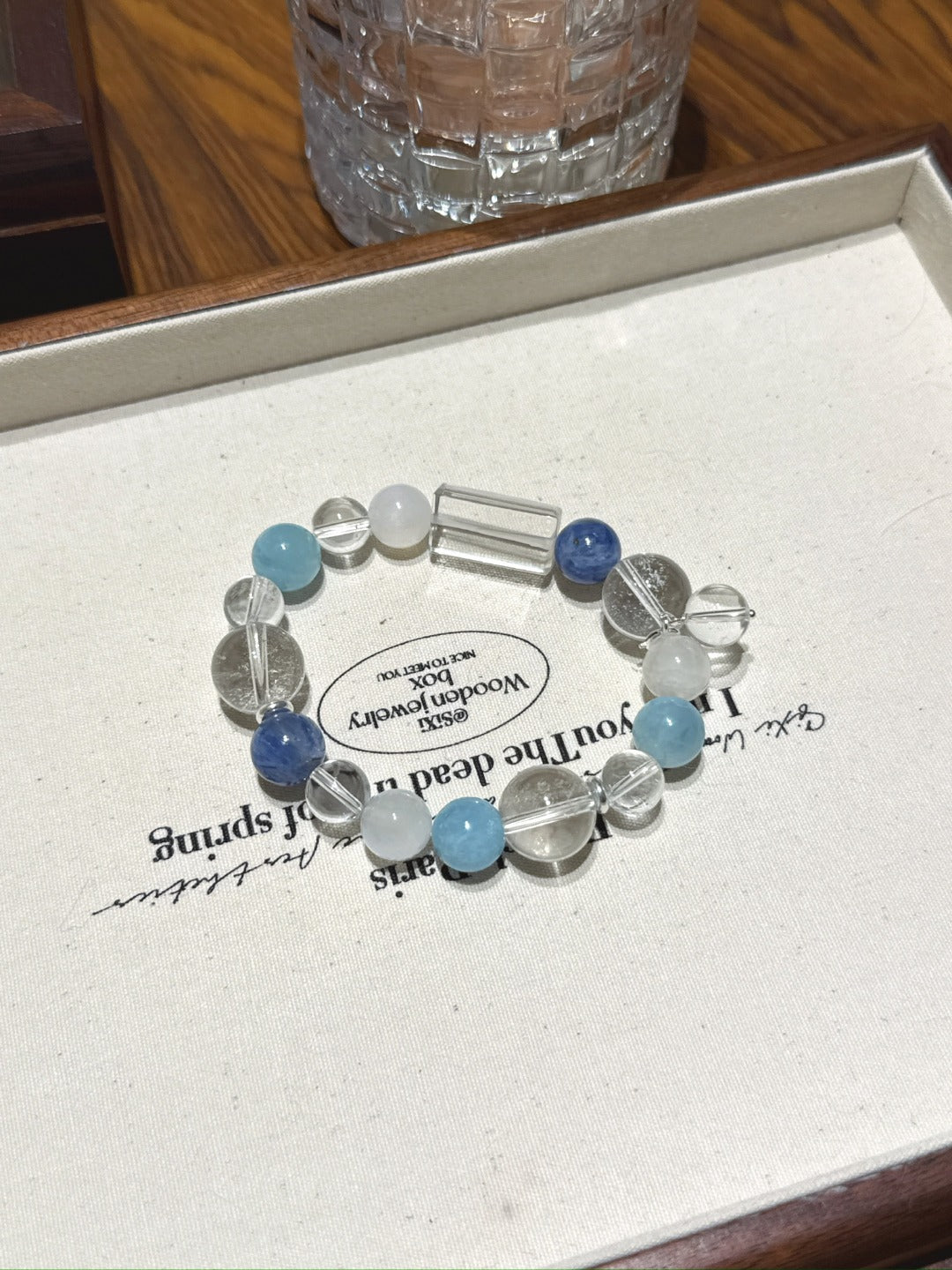 Kyanite, Aquamarine & Clear Quartz Bracelet · Ice Pillar