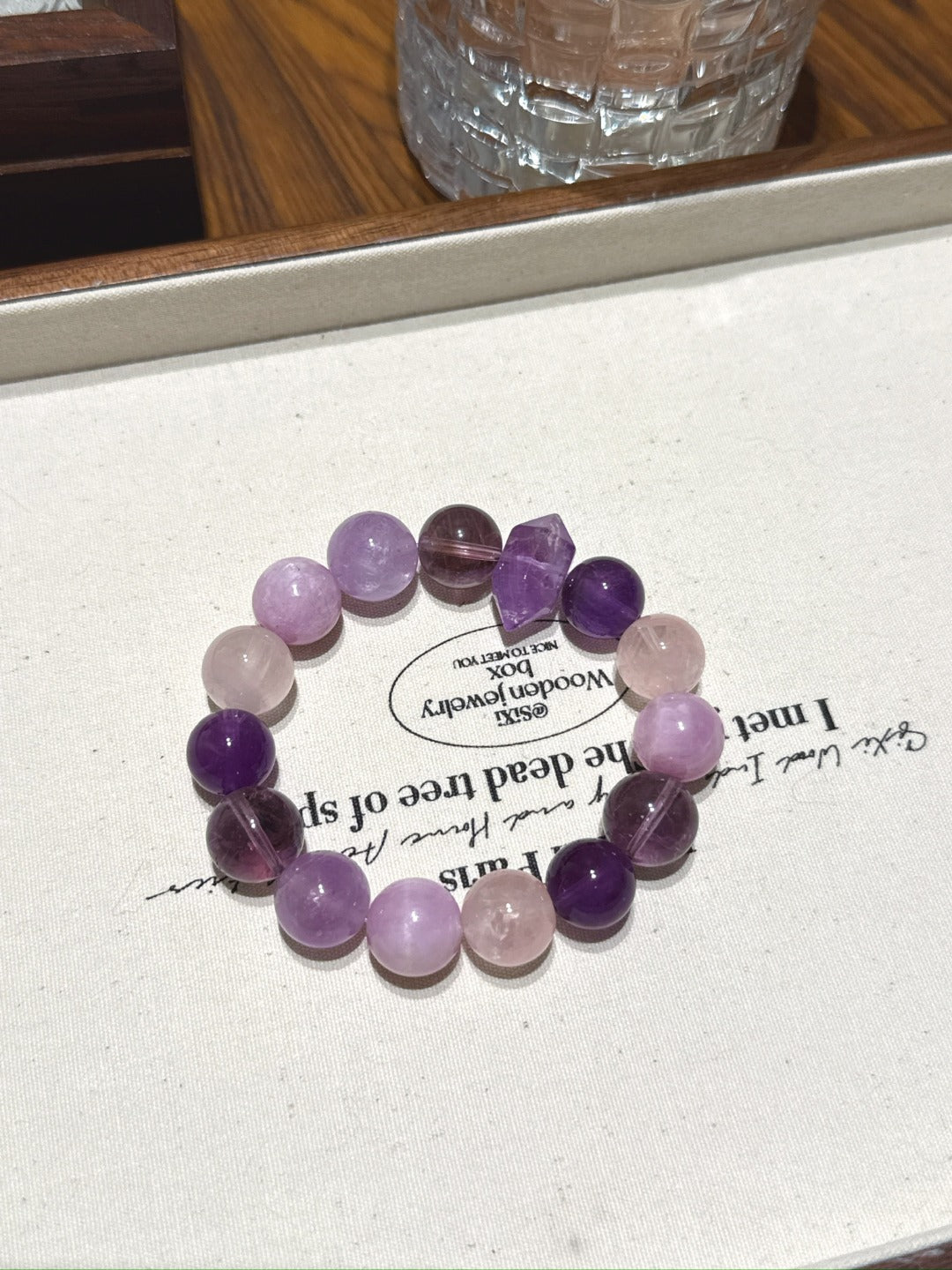 Amethyst, Rose Quartz & Kunzite Bracelet · Lilac Garden