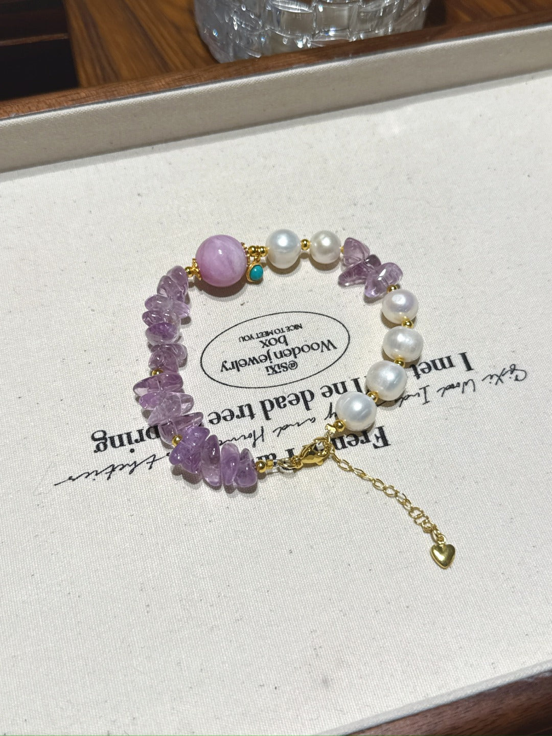 Amethyst Chips & Pearl Bracelet · Wild Elegance