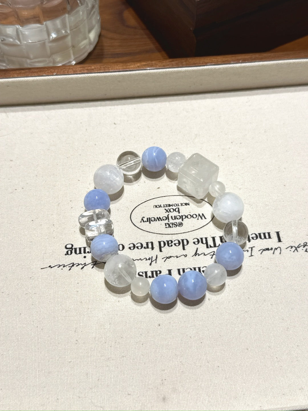 White Phantom, Blue Lace Agate & Moonstone Bracelet · Glacier Sky