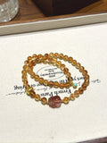 Citrine Quartz Multi-Wrap with Hematoid Pixiu – natural crystal bracelet by JINGLUNA