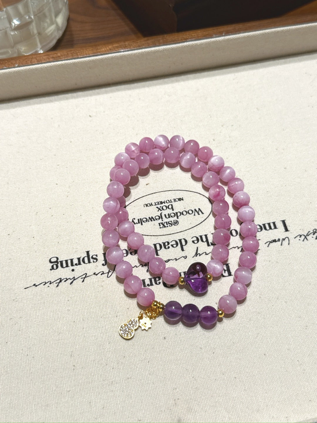 Kunzite & Amethyst Heart Bracelet · Wisteria Crown