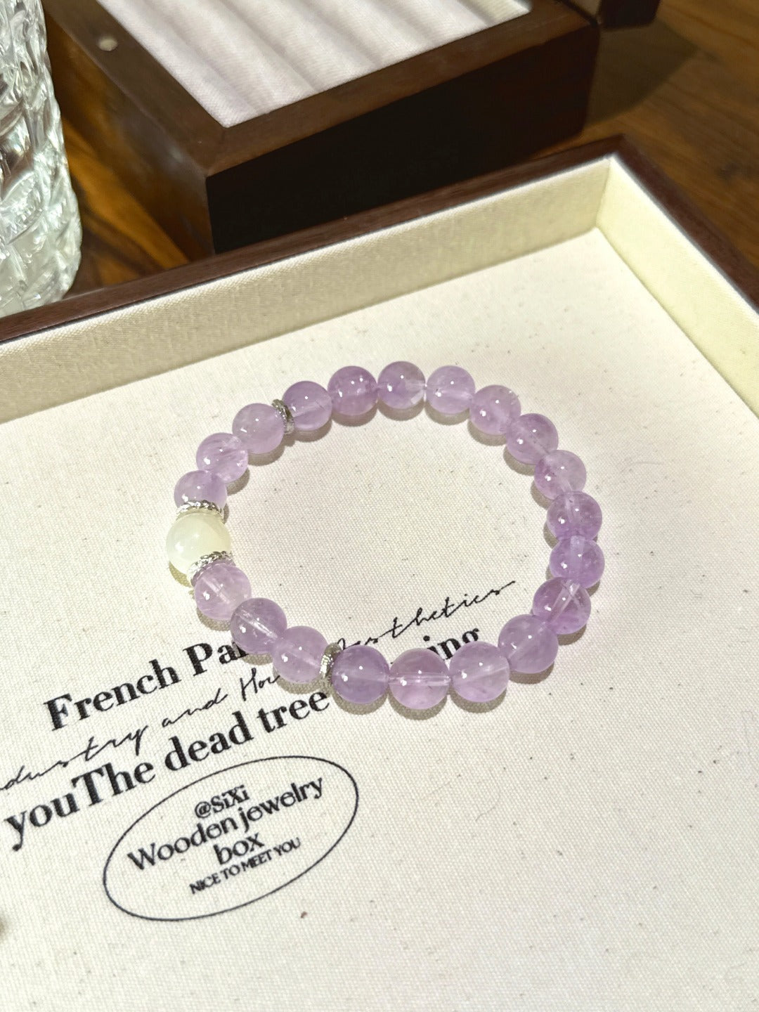 Lavender Amethyst & White Moonstone Bracelet · Soft Light