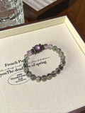 Black Rutilated Quartz, Amethyst & Sugilite Bracelet – natural crystal bracelet by JINGLUNA