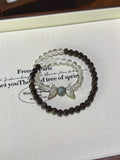 Clear Quartz, Silver Obsidian & Hawk's Eye Bracelet · Sharp Focus