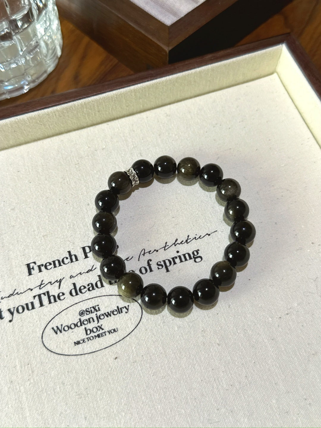 Gold Sheen Obsidian Bracelet · Black Gold