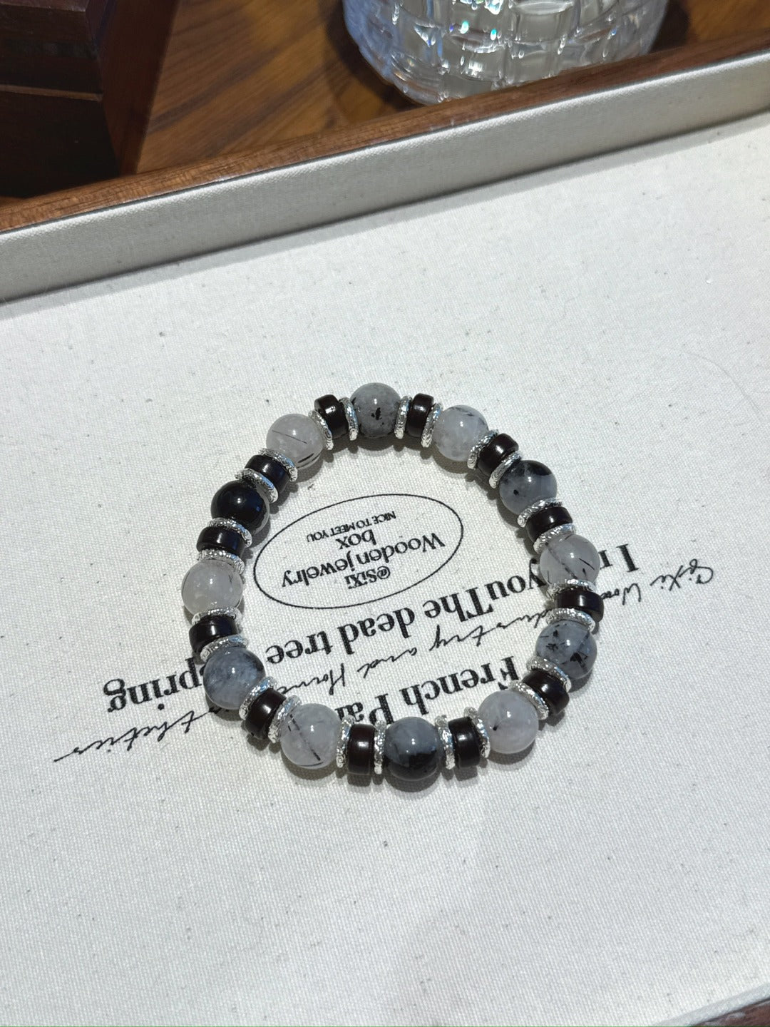 Herkimer Diamond & Black Tourmaline Bracelet · Midnight Soda