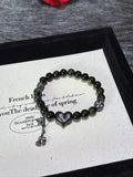 Gold Sheen Obsidian & Obsidian Heart Bracelet · Cool Heart