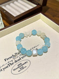 Blue Chalcedony, Blue Moonstone & Crystal Bow Bracelet · Ocean Ribbon