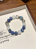 Kyanite & Clear Quartz Bracelet with Aquamarine Cube · Cloud Sea