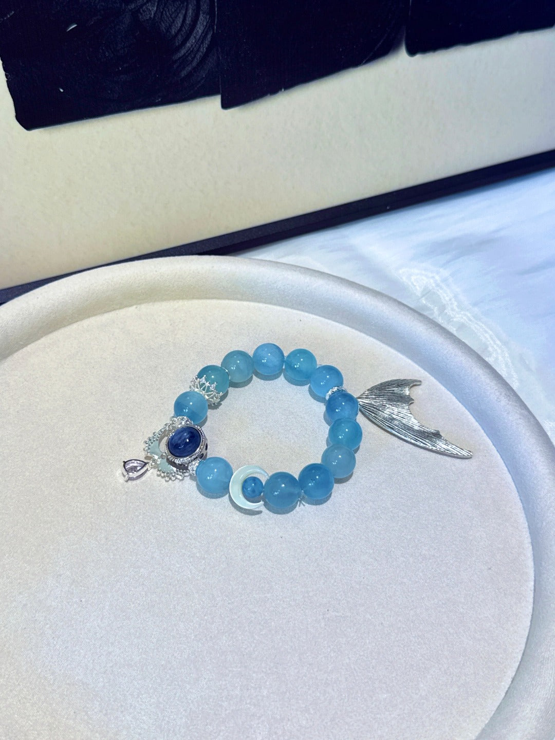 Aquamarine & Kyanite Cube Bracelet · Mermaid Tail