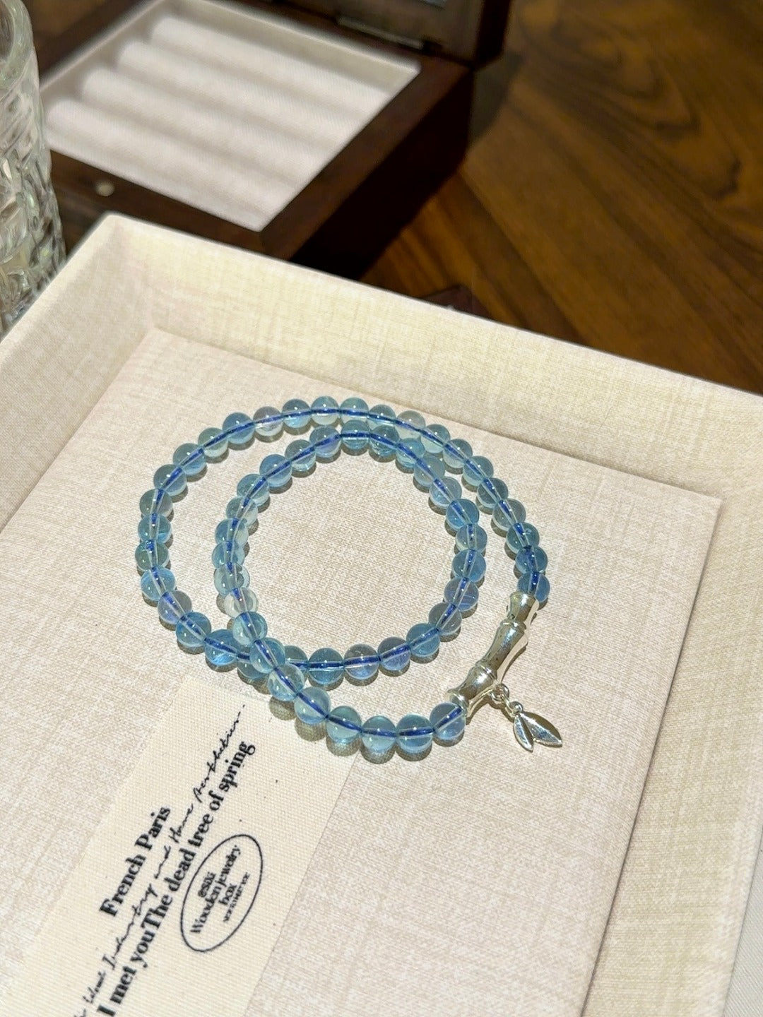 Aquamarine Bamboo Bracelet · Clear Water