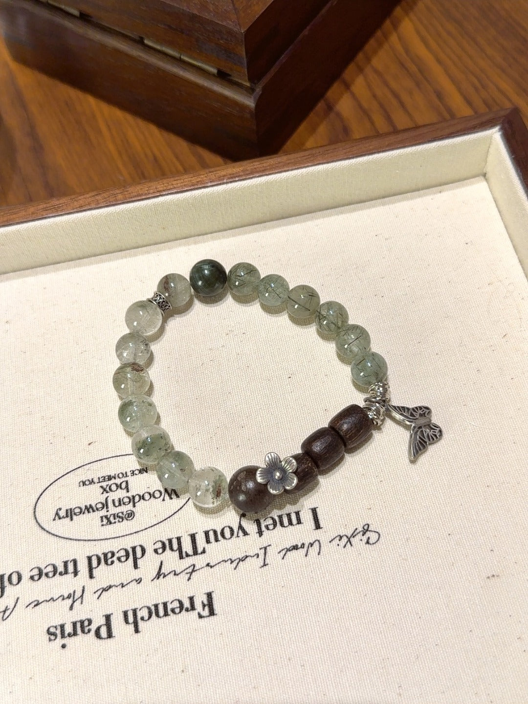 Green Phantom & Agarwood Butterfly Bracelet