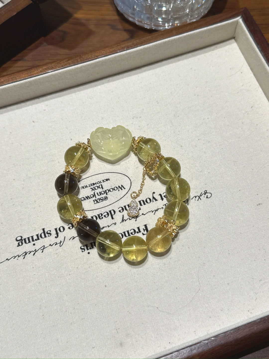 Citrine & Smoky Quartz Heart Fox Bracelet – natural crystal bracelet by JINGLUNA