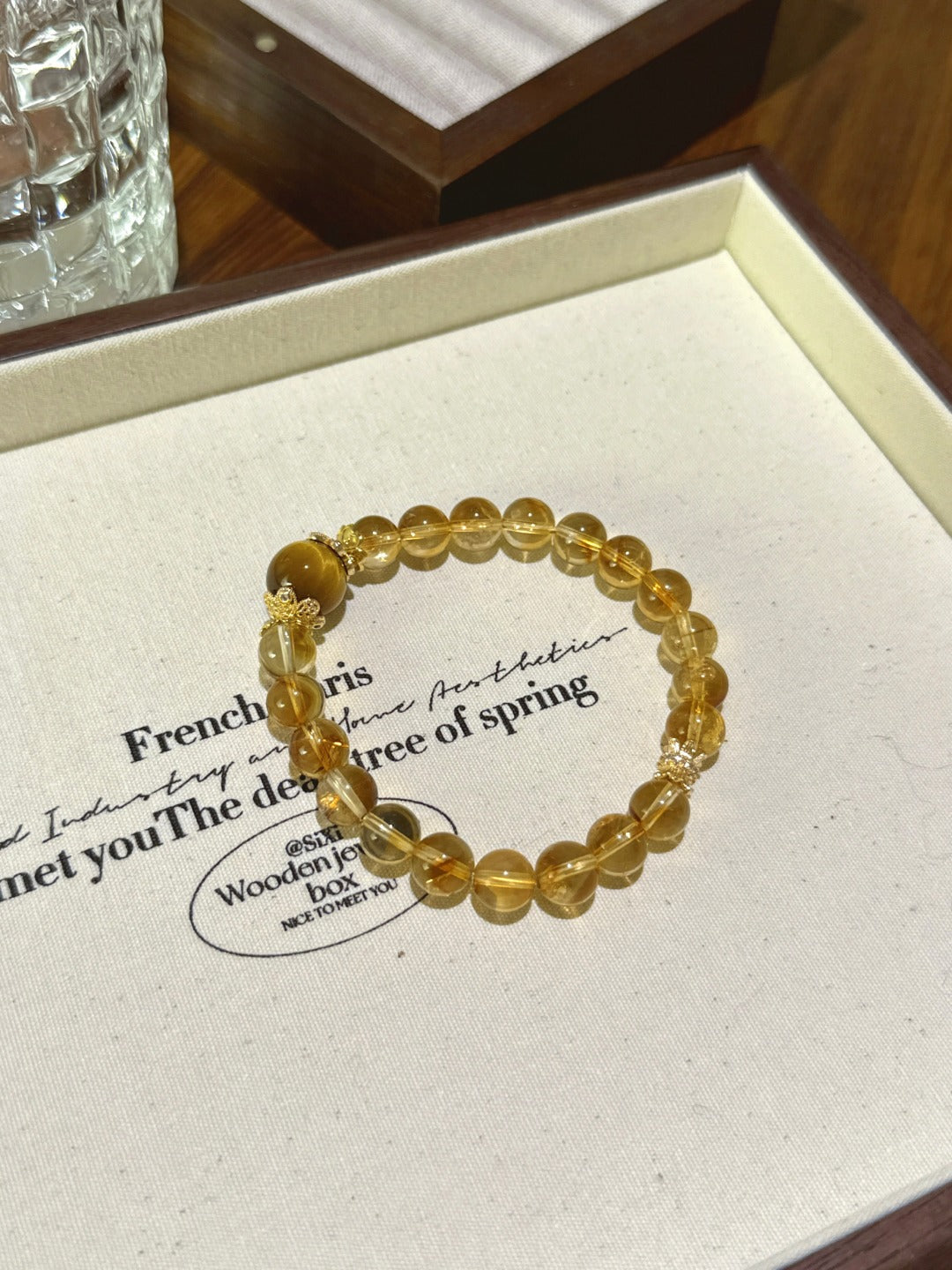 Citrine Quartz & Yellow Tiger's Eye Bracelet – natural crystal bracelet by JINGLUNA