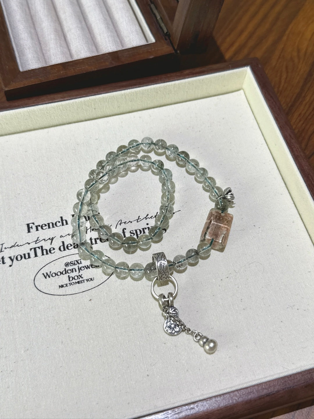 Green Phantom Tablet Bracelet – natural crystal bracelet by JINGLUNA