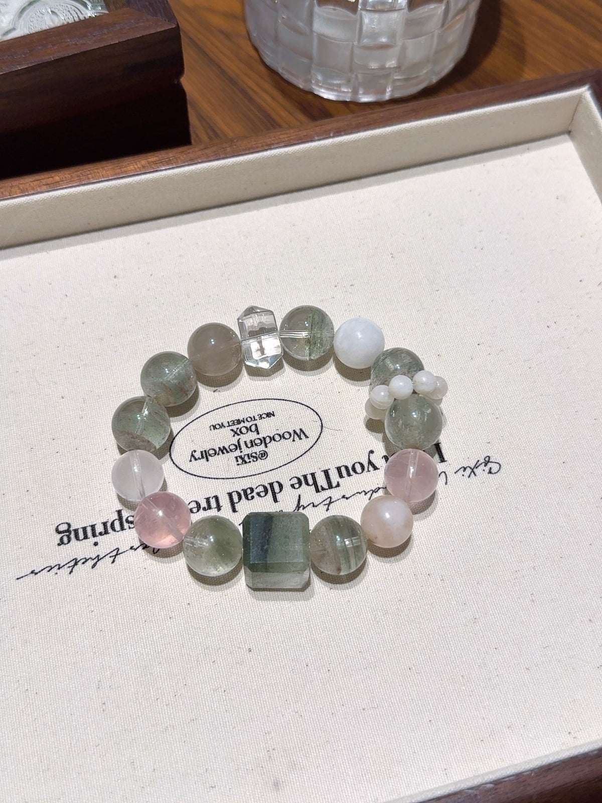 Green Phantom Cube & Double-Point Bracelet · Crystal Forest