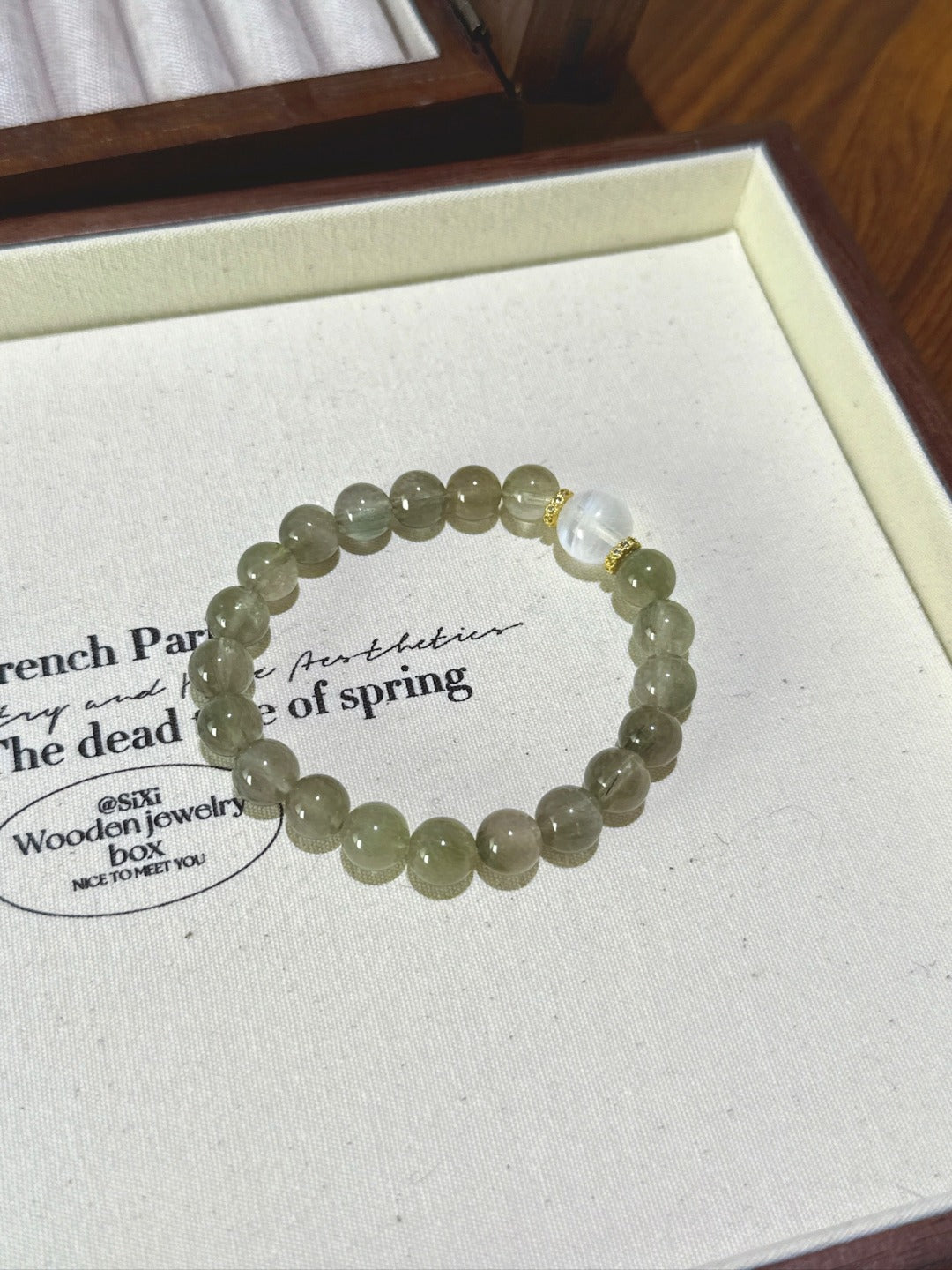 Green Rutile & Blue Moonstone Bracelet · Moon in the Forest