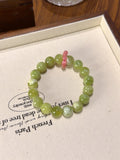 Xiuyan Jade & Rhodonite Ring Bracelet · Soft Balance
