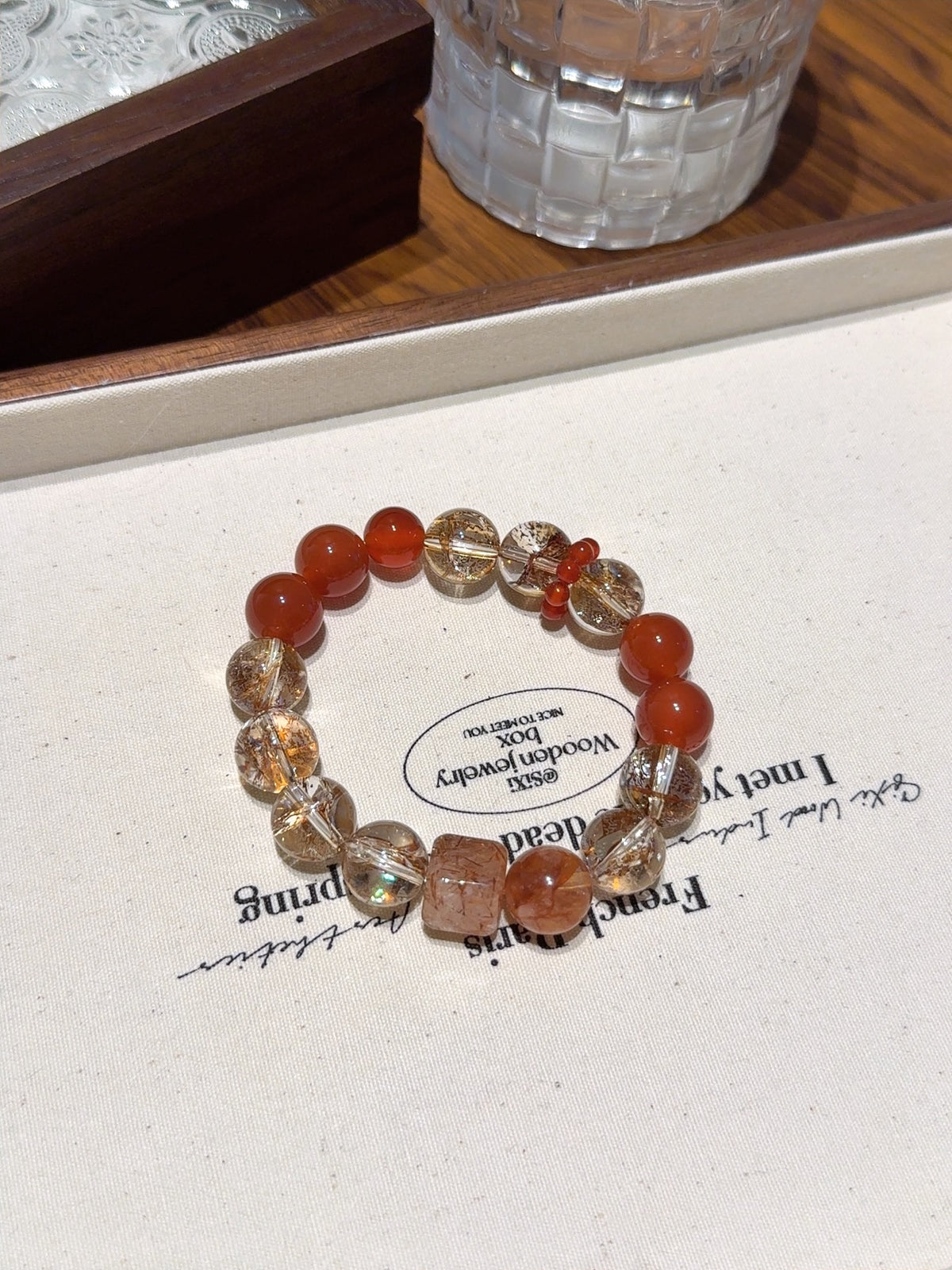 Gold Leaf Koi Quartz & Hematoid Quartz Bracelet – natural crystal bracelet by JINGLUNA