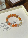 Nanhong Agate & Hematoid Quartz Double Point Bracelet – natural crystal bracelet by JINGLUNA