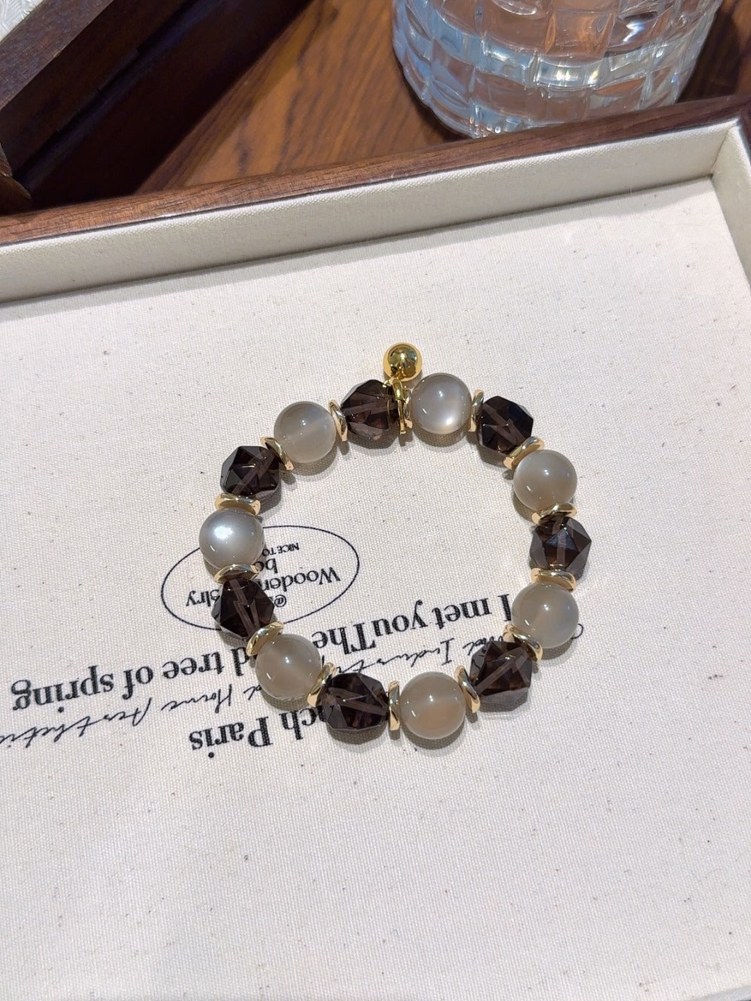 Latte Moonstone & Smoky Quartz Bracelet