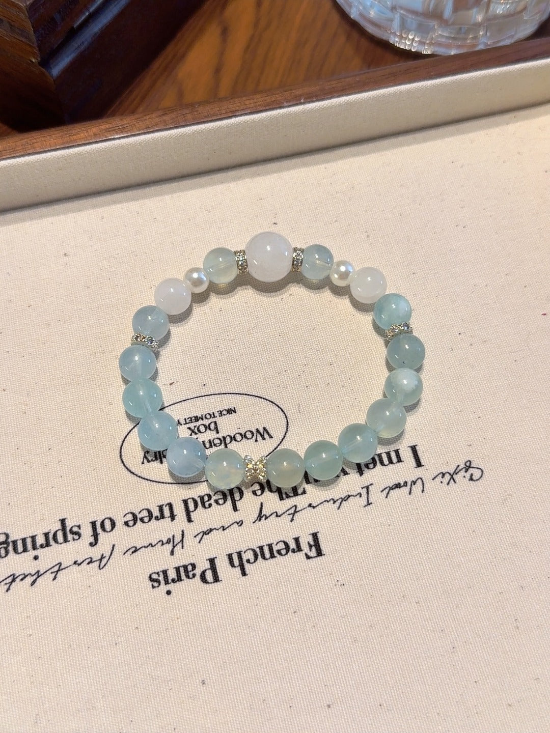 Aquamarine & White Moonstone Bracelet