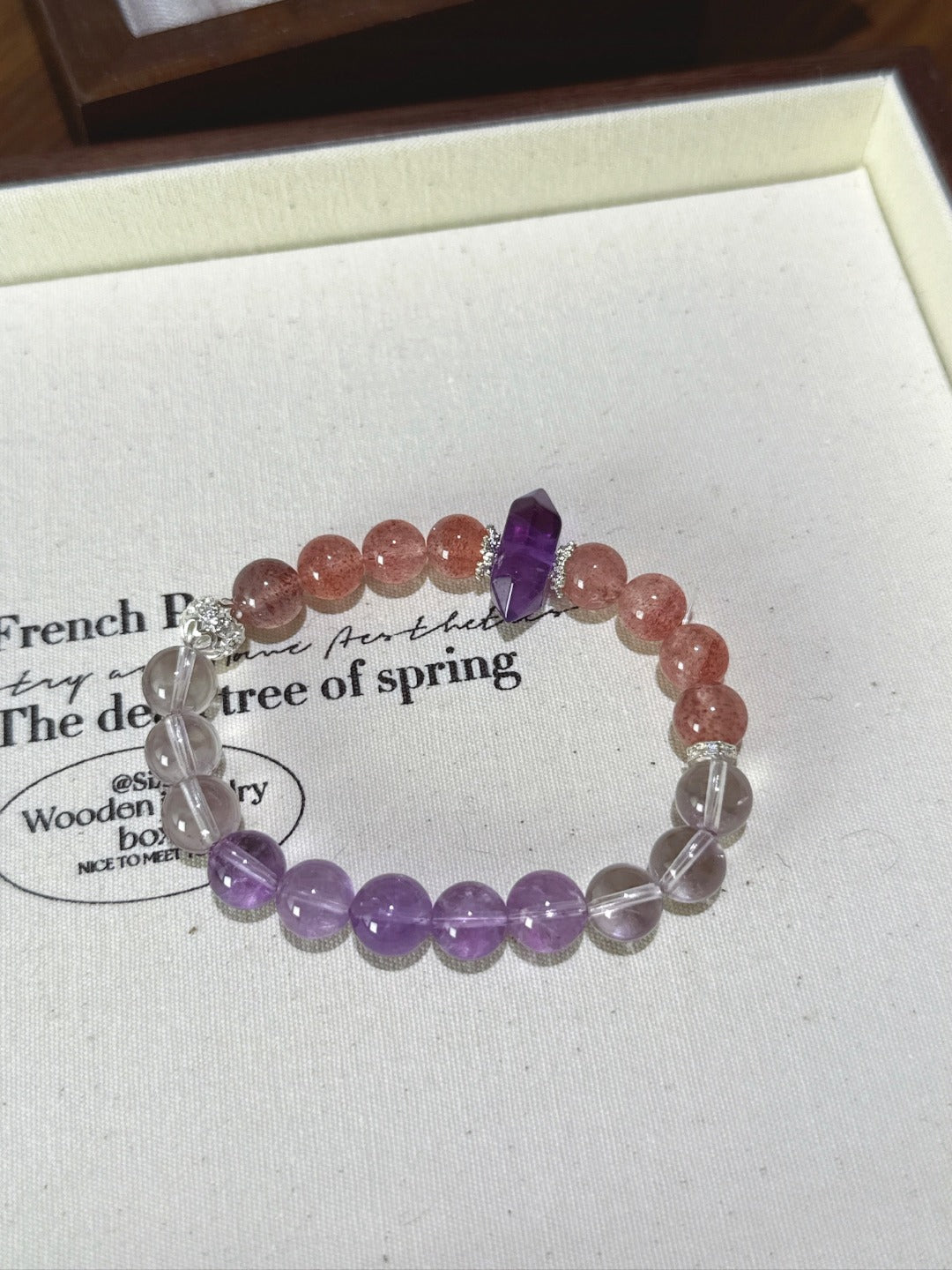 Amethyst & Strawberry Quartz Bracelet