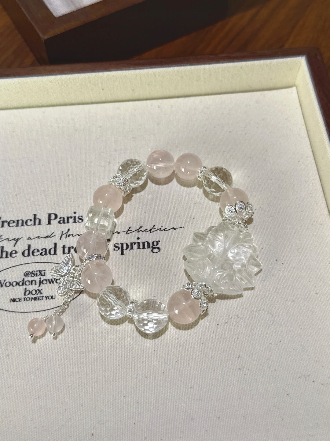 Rose Quartz Nine-Tailed Fox Bracelet