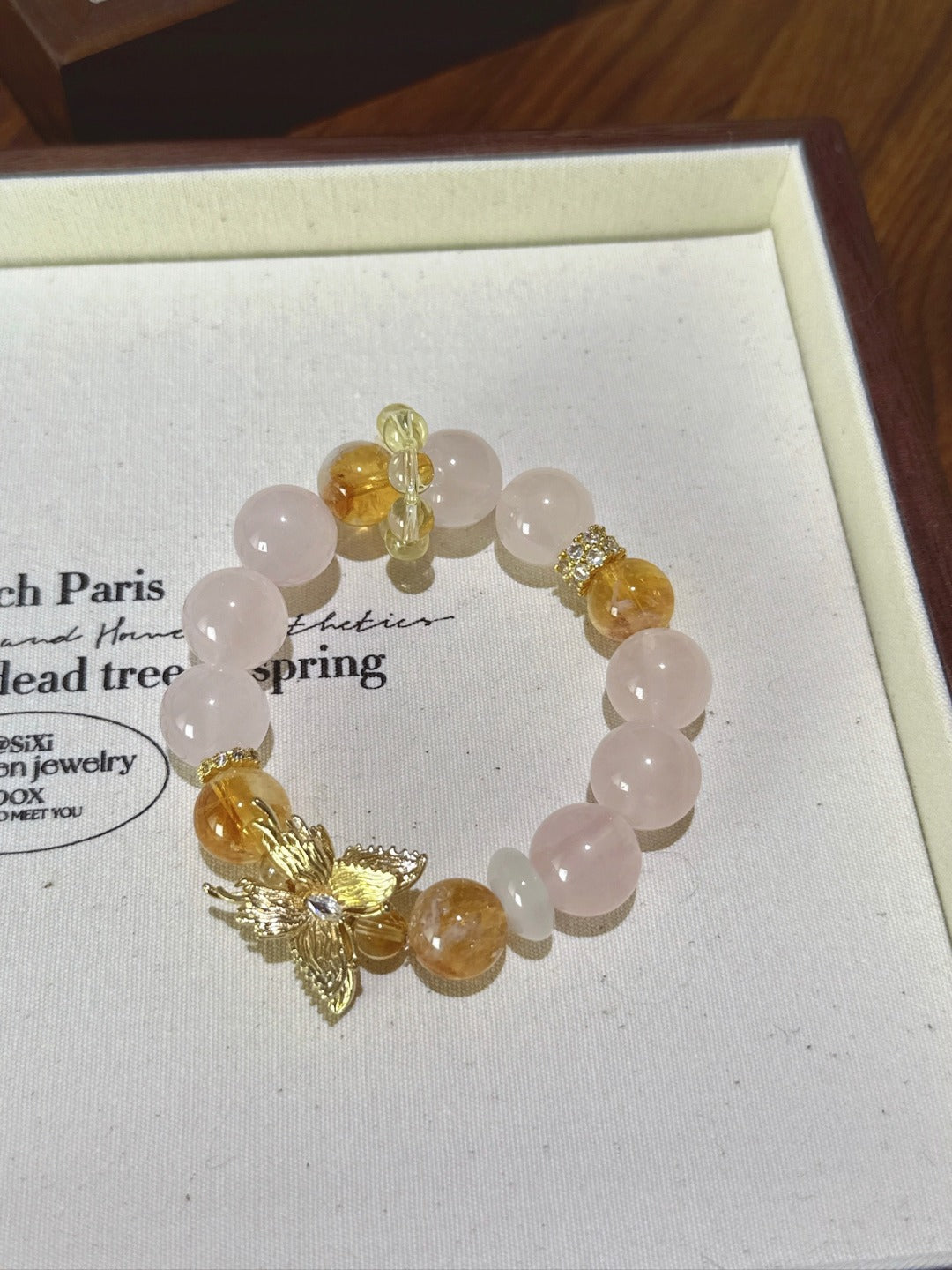 Rose Quartz & Citrine Quartz Bracelet · New Chapter