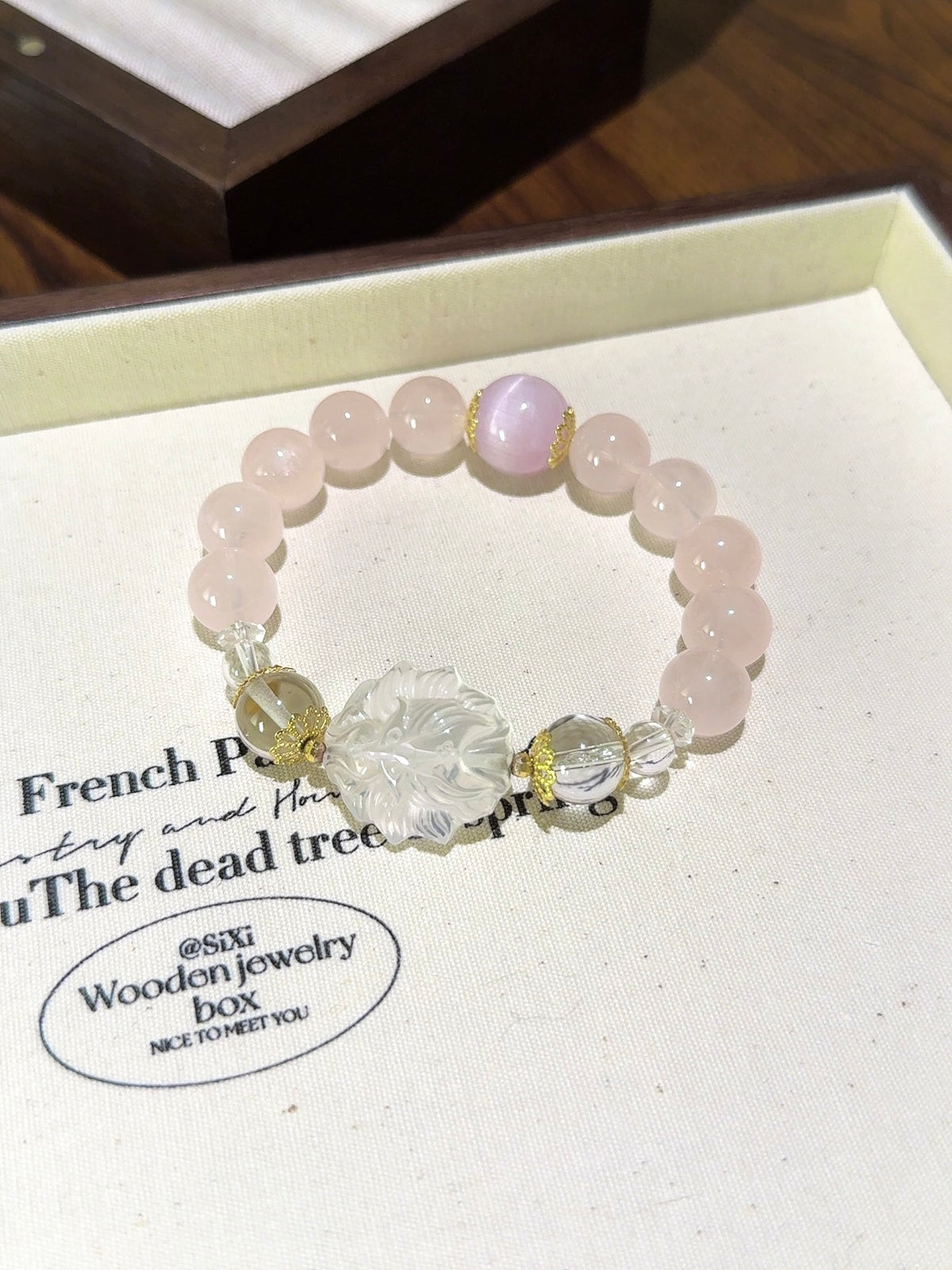 Rose Quartz & Kunzite Fox Bracelet · Sweet Reset