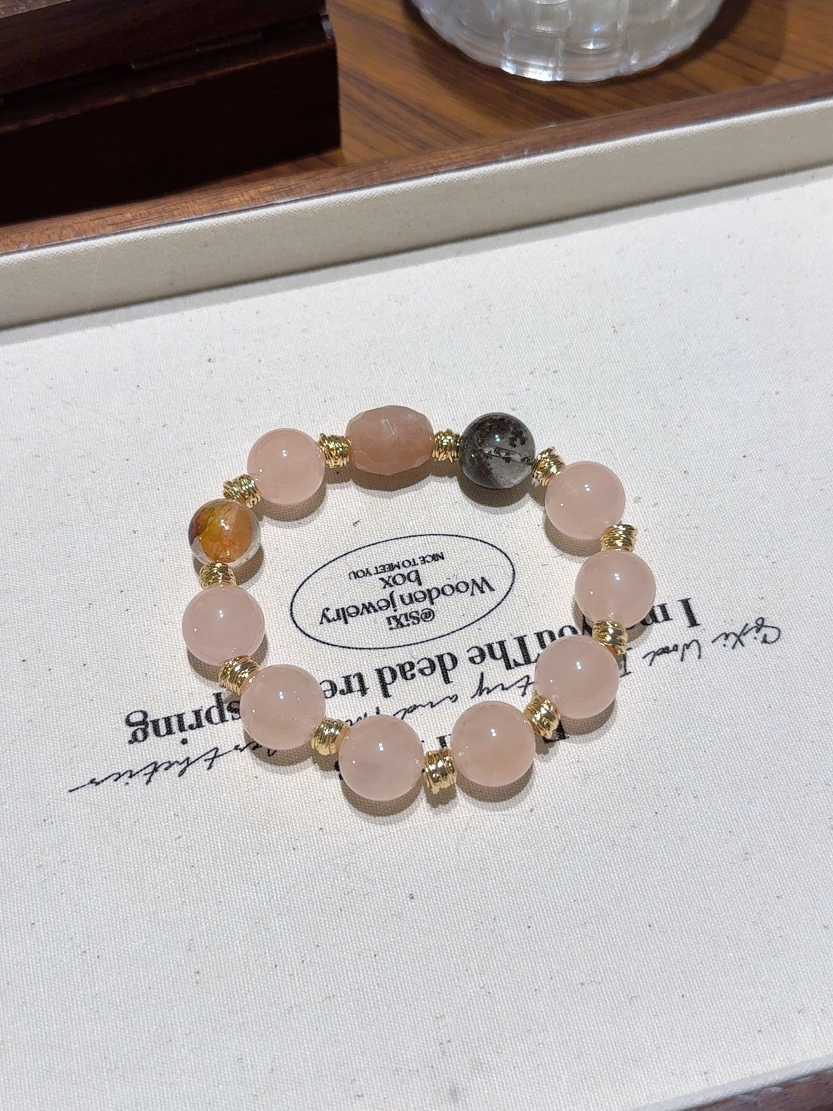 Rose Quartz & Sunstone Bracelet · Sunny Date
