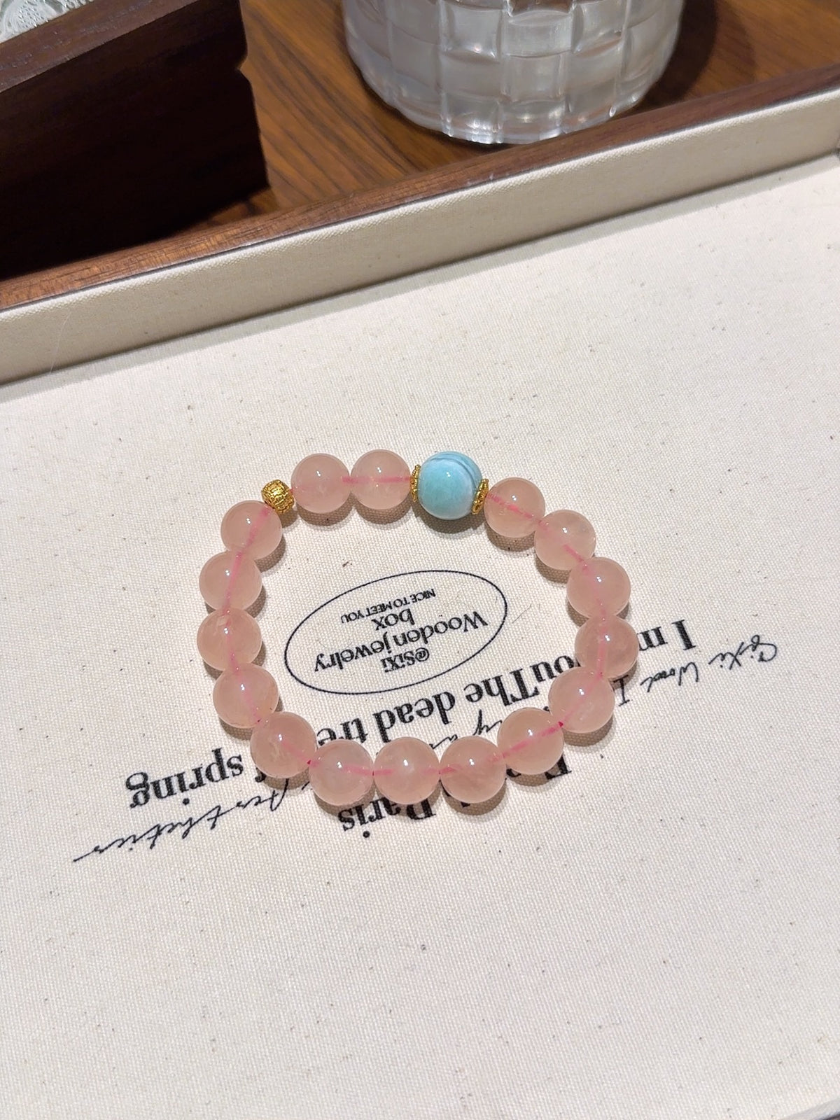 Rose Quartz & Larimar Bracelet · Sea Breeze