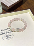 Dainty Rose Quartz & Shell Pearl Bracelet · Little Princess