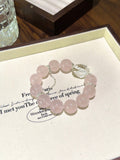 Rose Quartz & Clear Quartz Freeform Bracelet · Dreamy Light