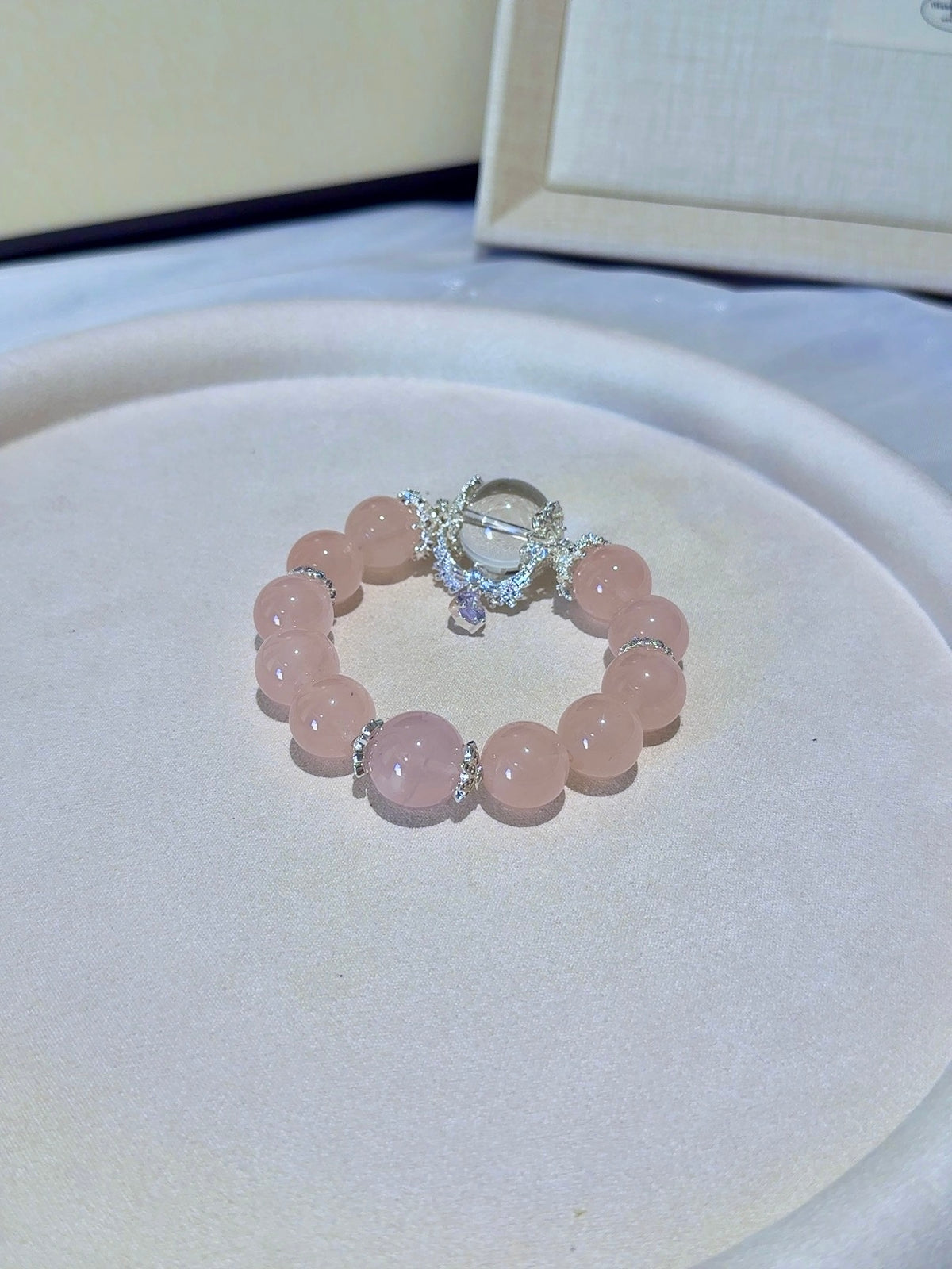 Grapefruit Rose Quartz Bracelet · Fresh & Glowing