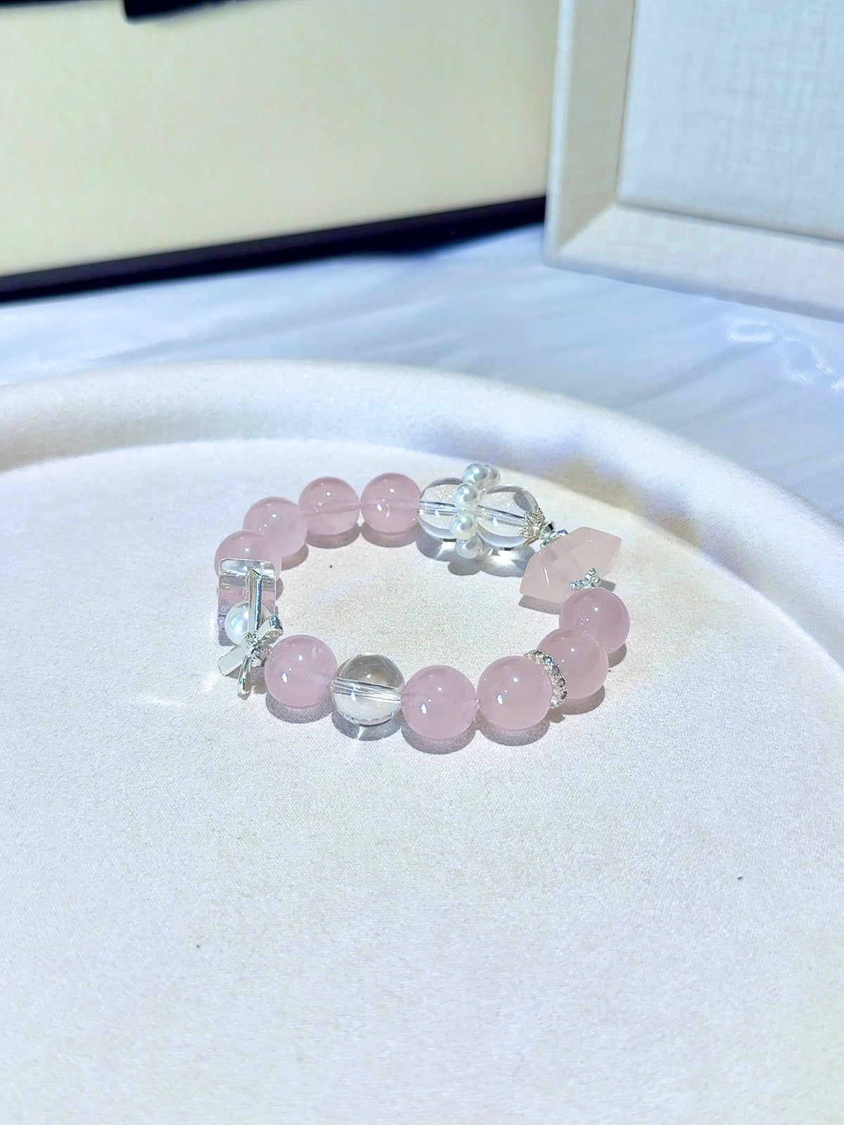 Rose Quartz Double Point Bracelet · Peach Spring