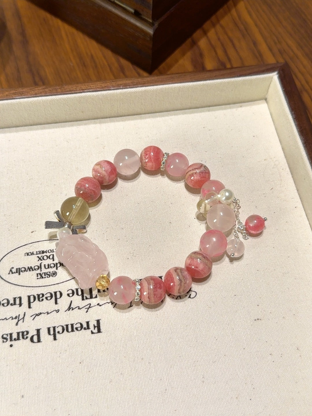 Rhodochrosite, Rhodonite & Rose Quartz Nine-Tailed Fox · Love Garden