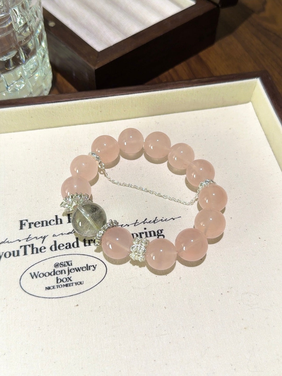 Rose Quartz & Green Phantom Bracelet · Spring Bud