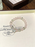Rose Quartz & Clear Quartz Bracelet · Fresh Petals