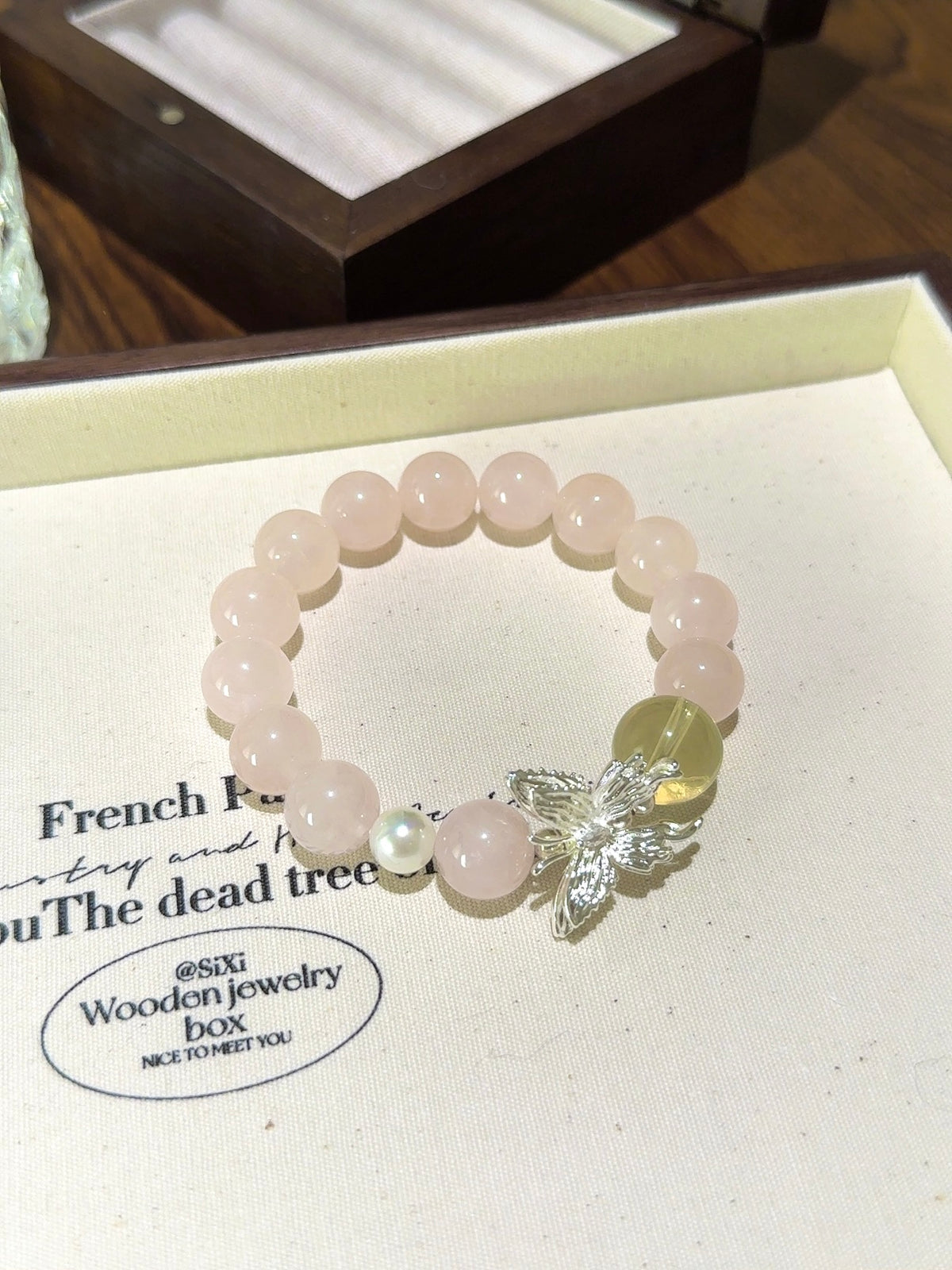 Big Rose Quartz & Citrine Bracelet · Summer Garden