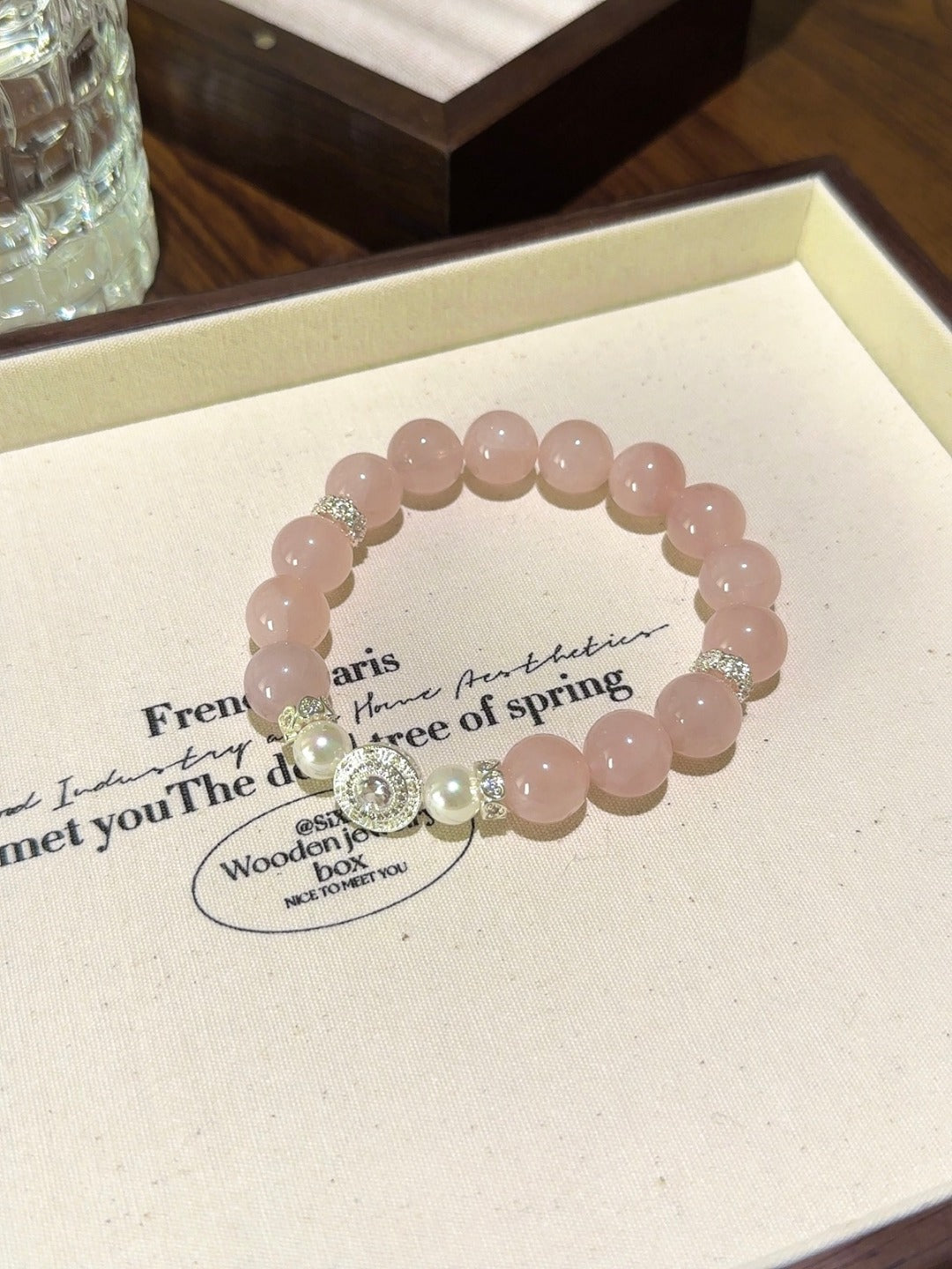 Rose Quartz & Pearl Bracelet · Cherry Blossom