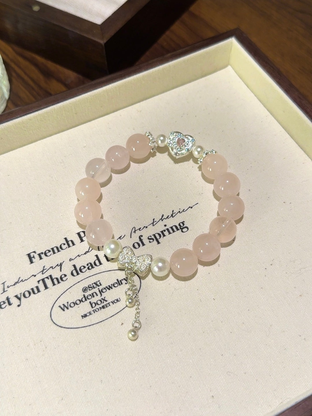 Rose Quartz & Pearl Bracelet · First Love